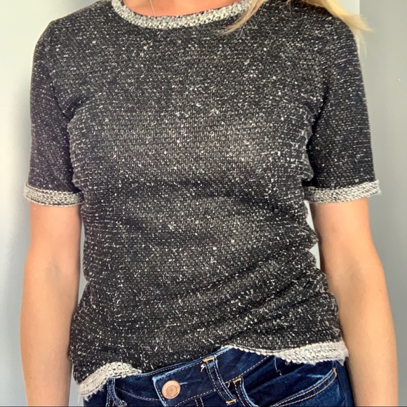 CAbi Grey and Black Tweed/sweater Top - Picture 4 of 6